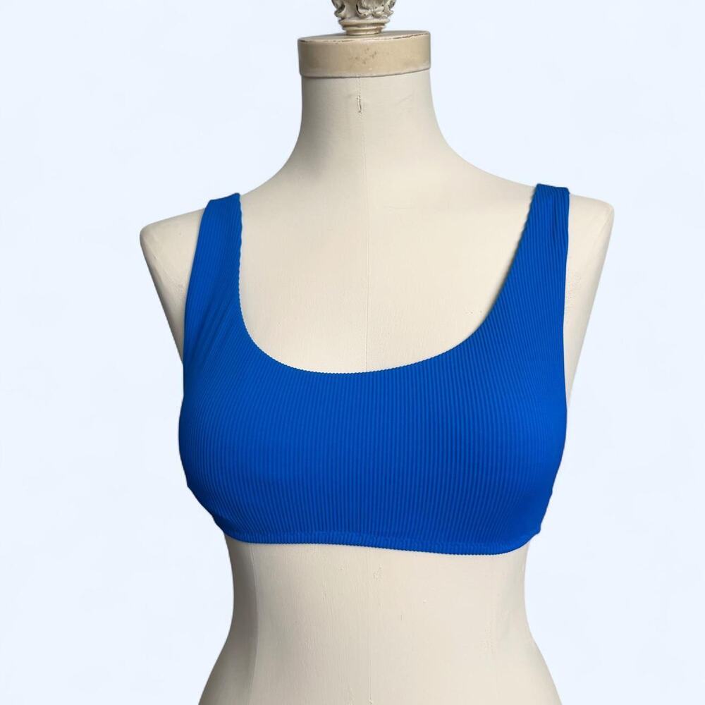 Aerie blue ribbed bikini top